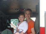 Olivia & Mommy in the fire truck